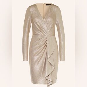 Ralph Lauren Shimmering Gold Long Sleeve Dress